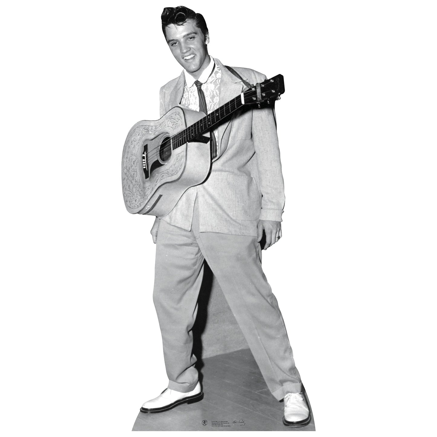 Elvis w Guitar around neck Cardboard Cutout