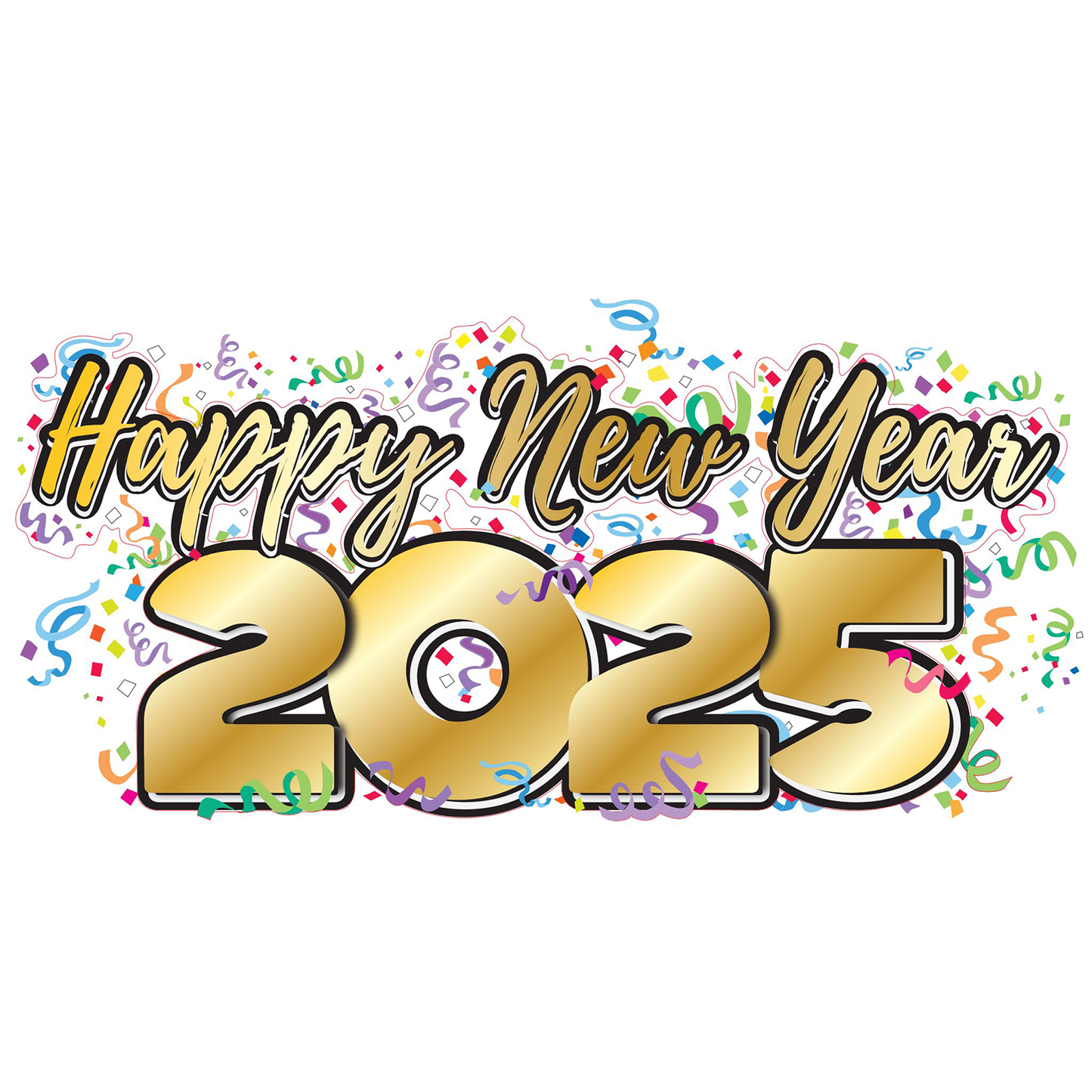 Happy New Year Gold Cardboard Cutout