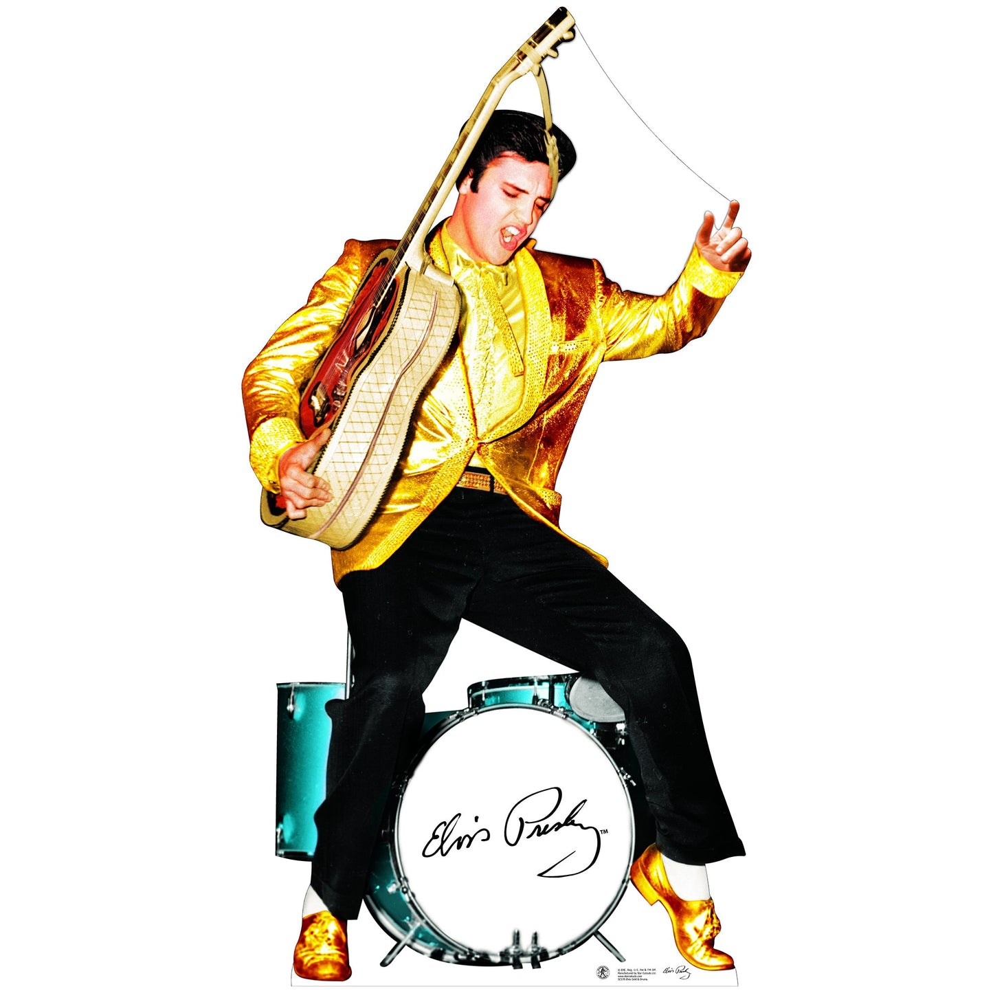 Elvis Gold Jacket and Drums Cardboard Cutout
