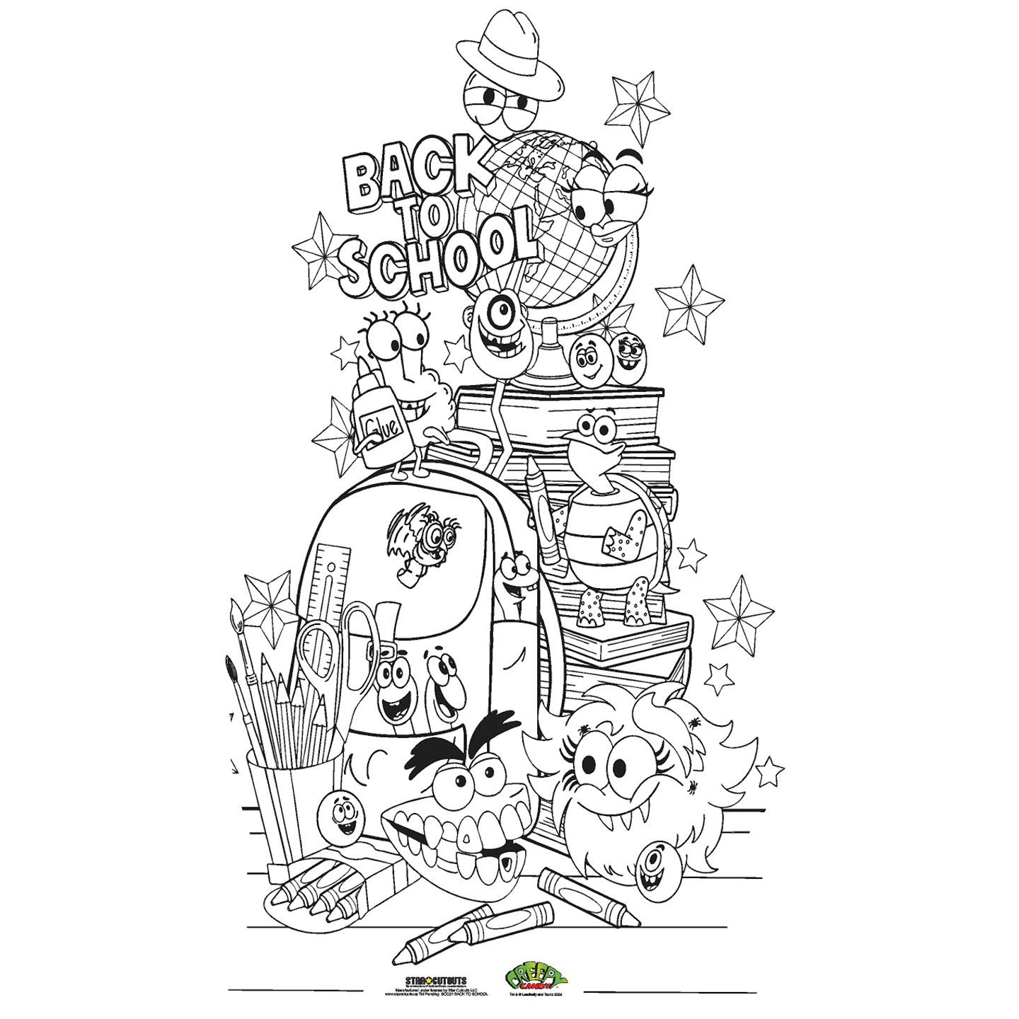 Color-In Creepy Candy Back to School Cardboard Cutout