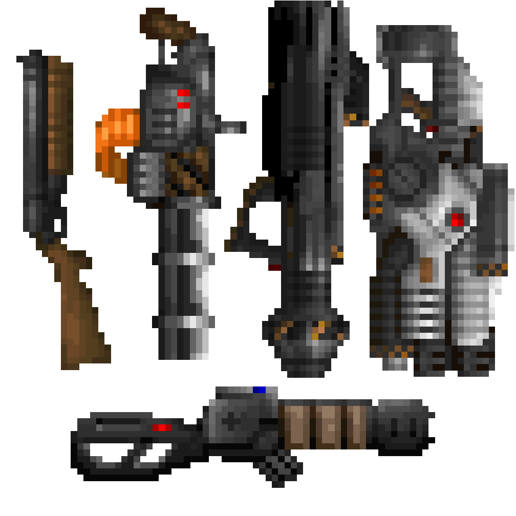 Video Game 16-bit Space Marine Weapon 5 Pack Cardboard Cutout