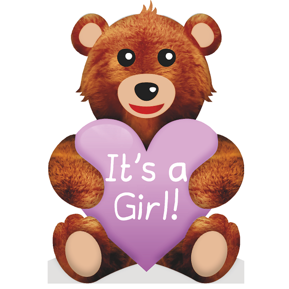 It's a Girl Teddy Bear Baby Shower Cardboard Cutout