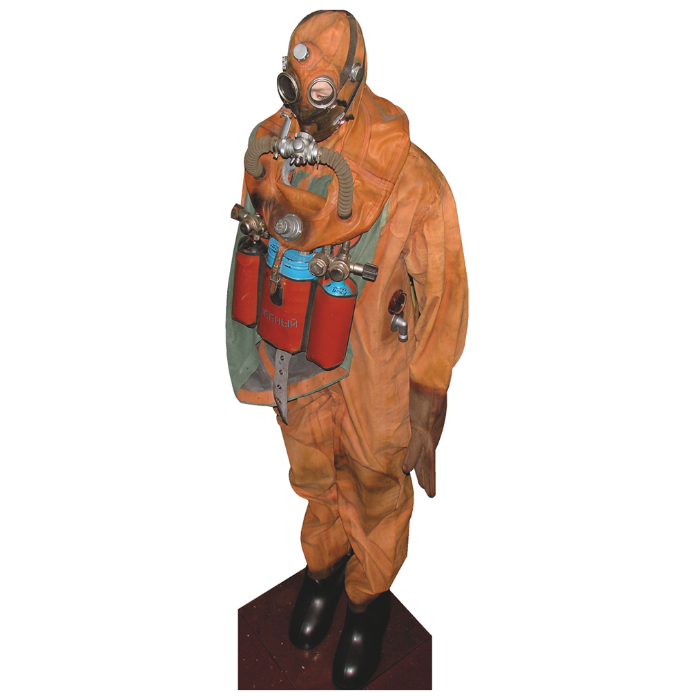 Russian Submarine Escape Suit Gas Mask Cardboard Cutout