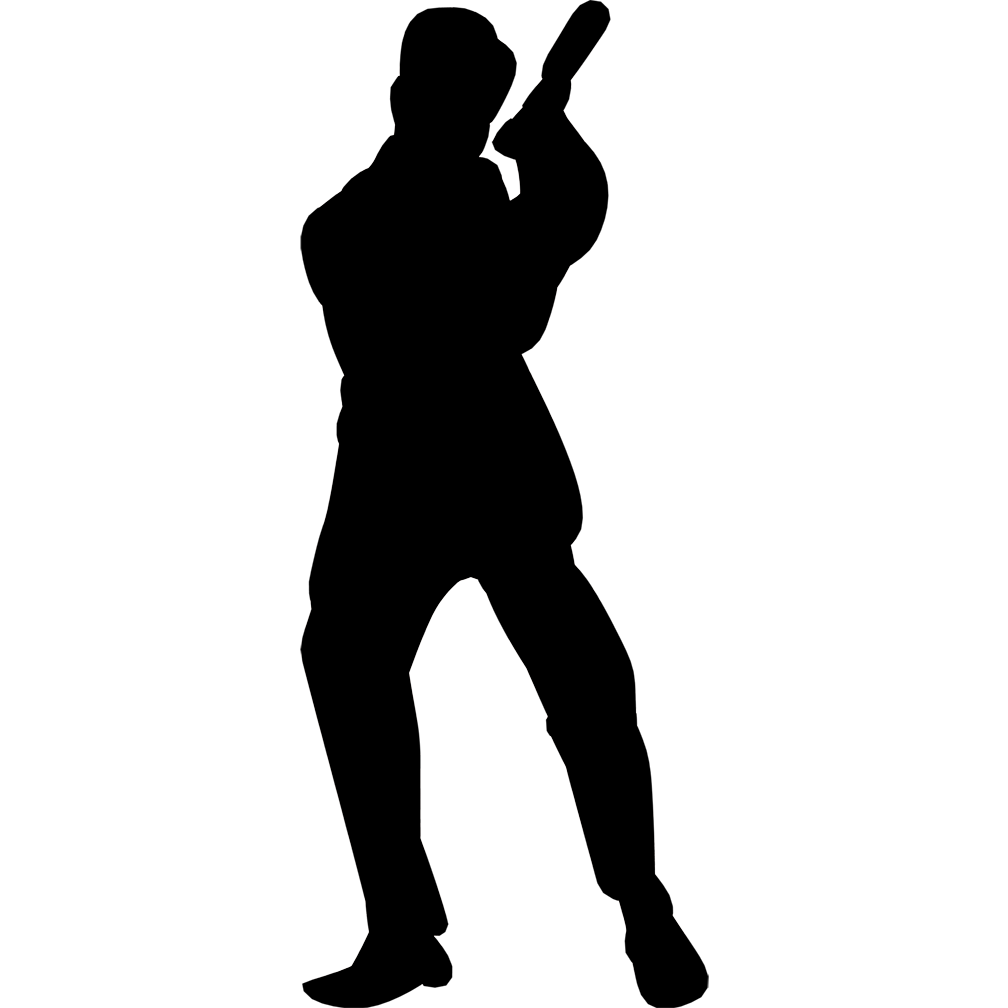 Male Secret Agent Silhouette Cardboard Cutout