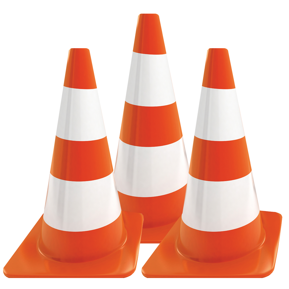Construction Cone 3 pack Cardboard Cutout
