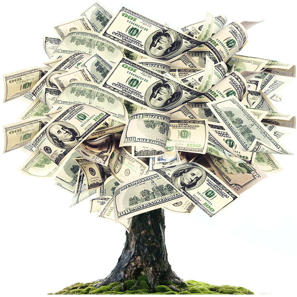 Money Tree 100's Cardboard Cutout
