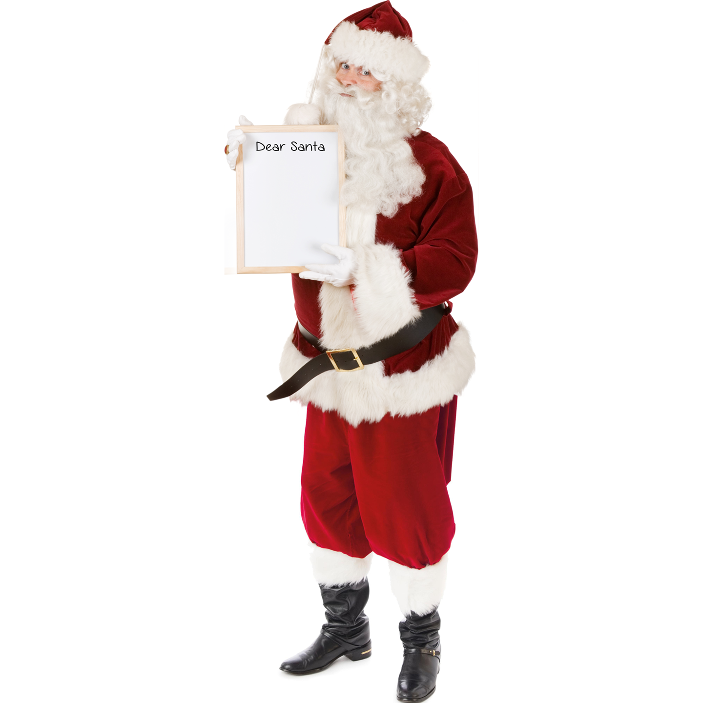 Santa Holding Dear Santa Sign Cardboard Cutout