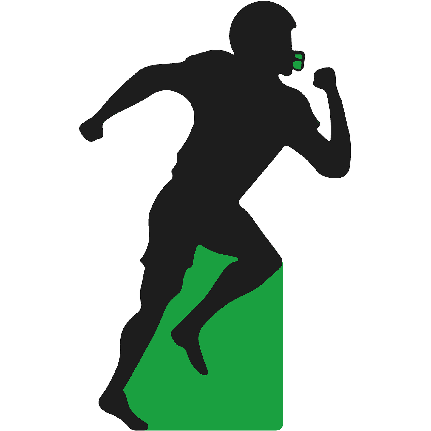 Wide Receiver Running Silhouette Cardboard Cutout
