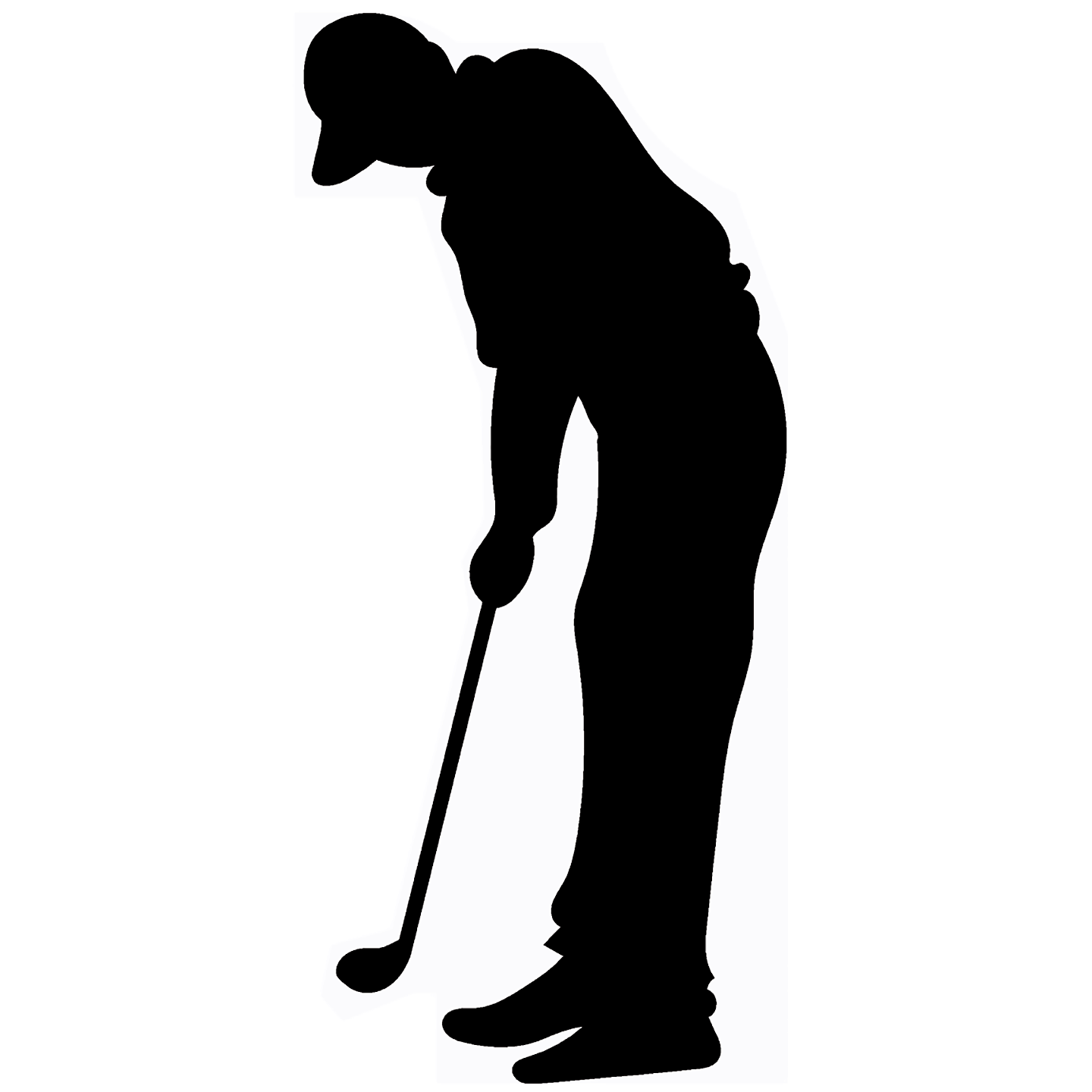 Golfer Putting Silhouette Cardboard Cutout