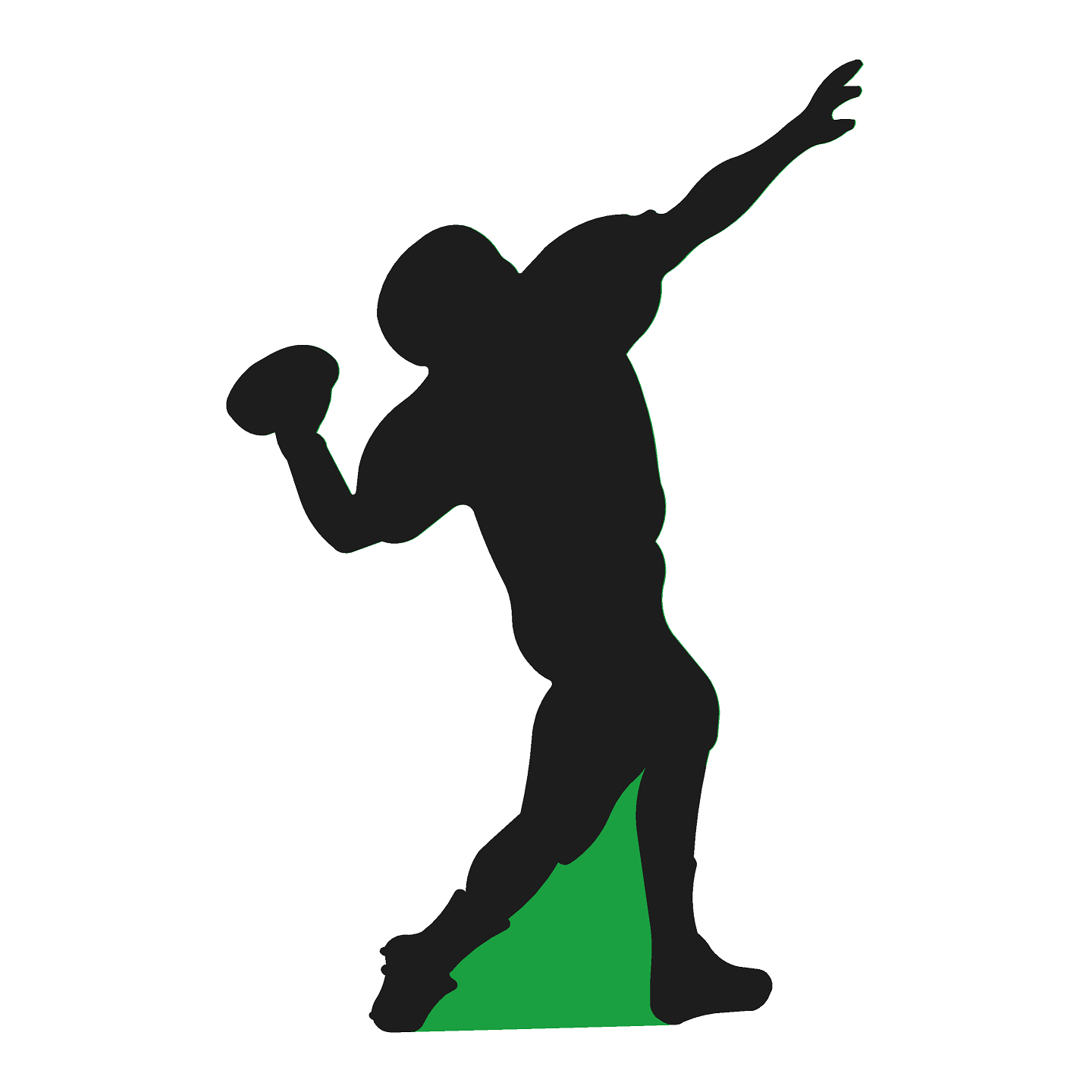 Quarterback Football Silhouette Cardboard Cutout