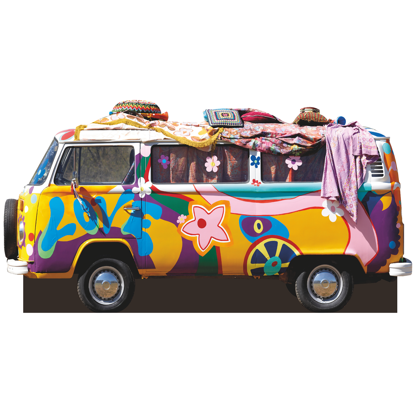 Hippie Van Groovy Car 60s Woodstock Cardboard Cutout