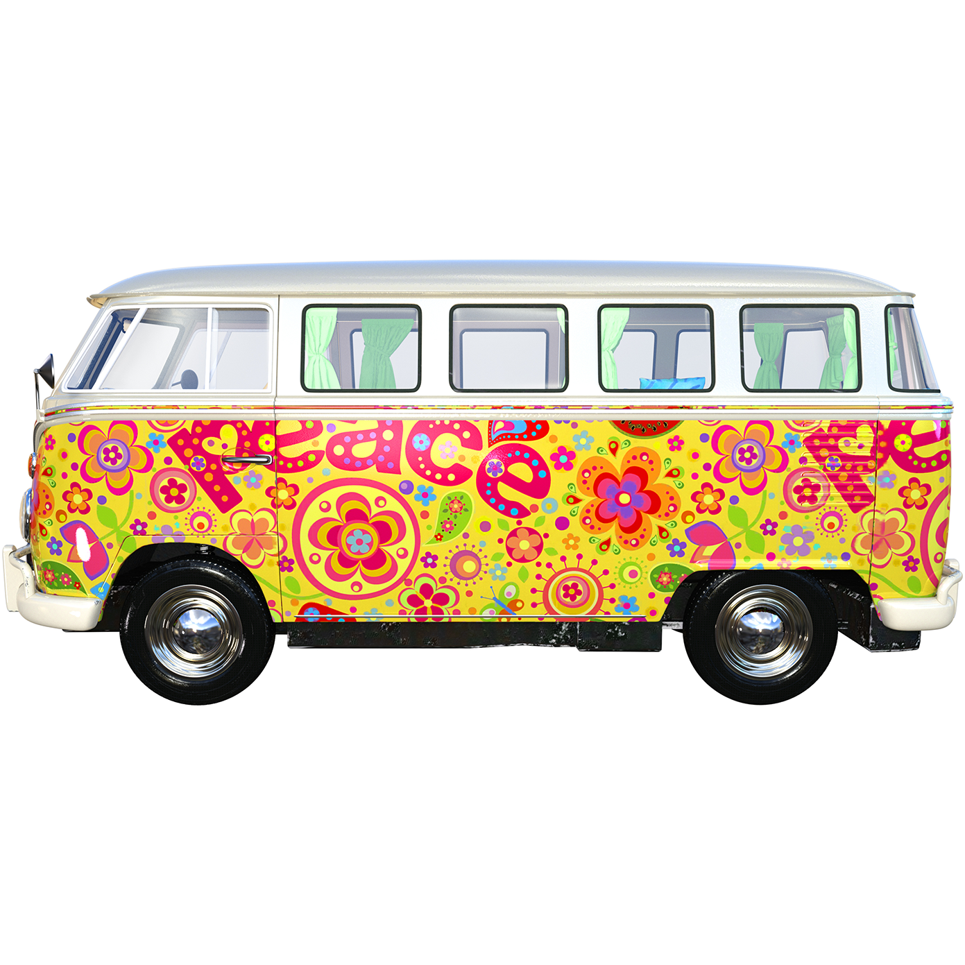 Hippie Van 2 Groovy Car 60s Woodstock Cardboard Cutout
