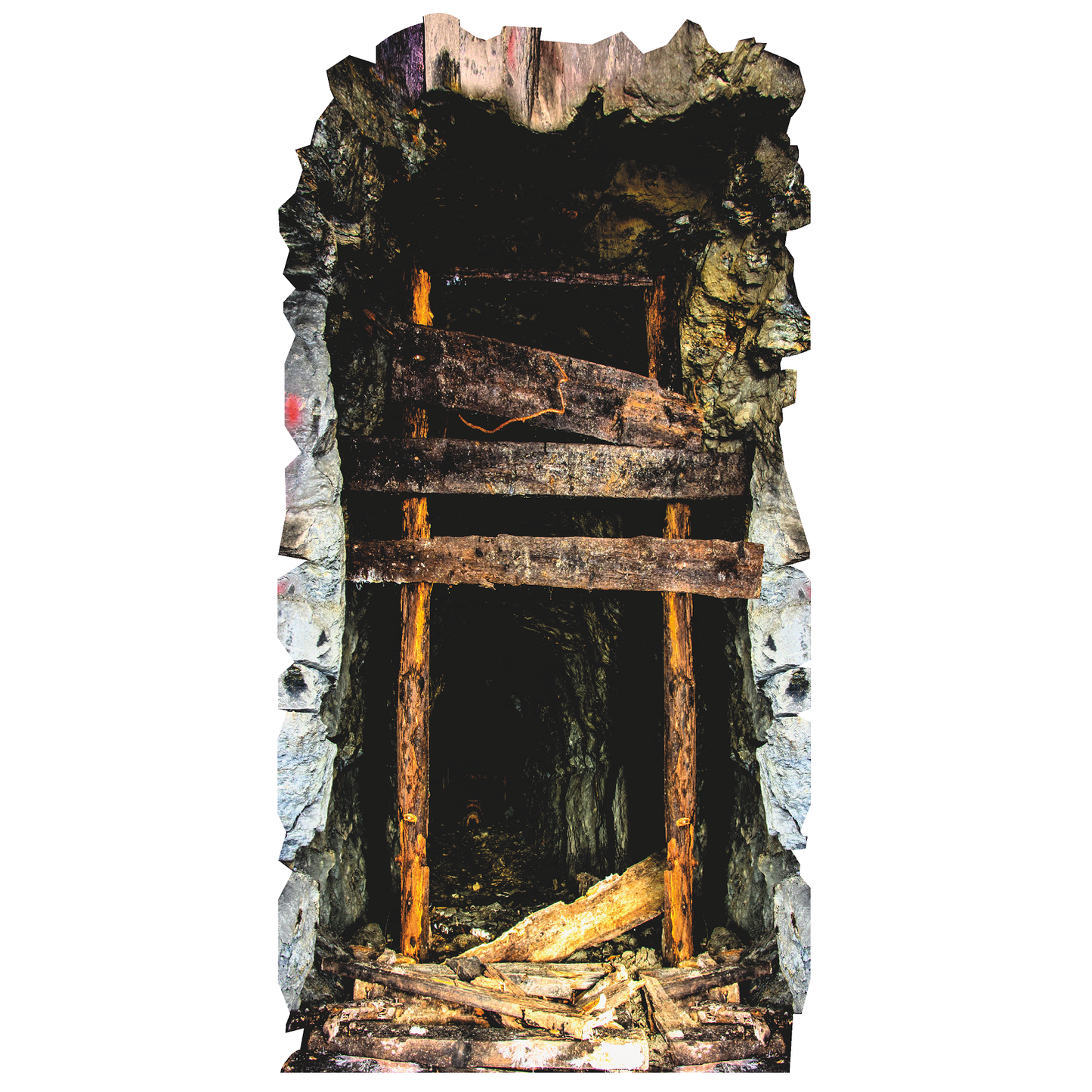 Old Gold Mine Entrance Boarded Gate Cardboard Cutout