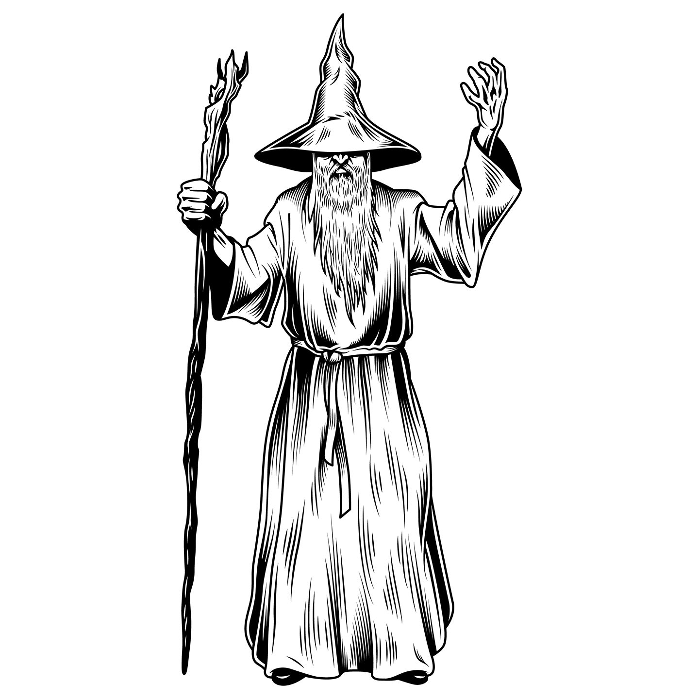 Wizard Merlin Illustration Cardboard Cutout