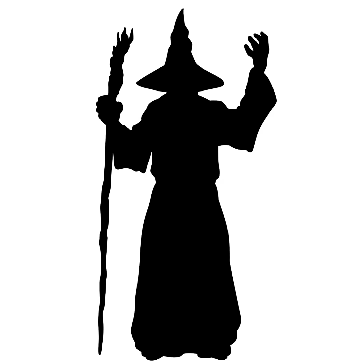 Wizard Merlin Staff Magic Silhouette Cardboard Cutout