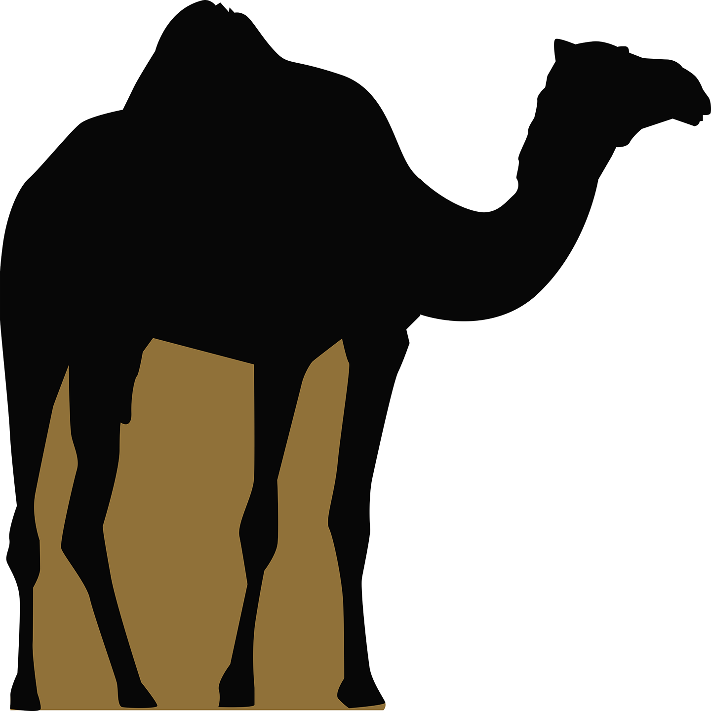 1 Hump Arabian Camel Silhouette Cardboard Cutout