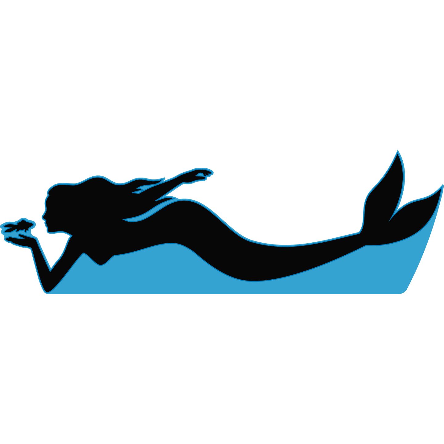 Mermaid Little Flounder Laying Silhouette Cardboard Cutout