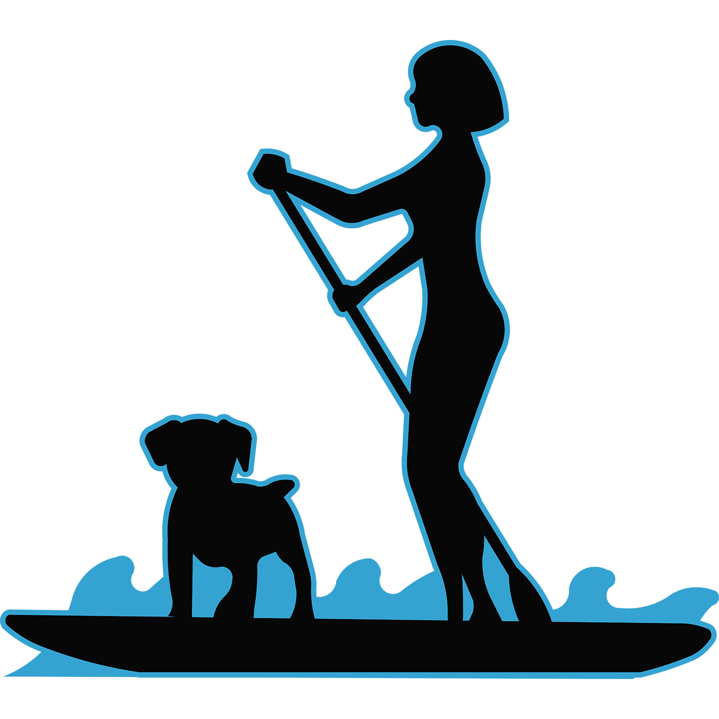 Paddleboard Surfing With Dog Cardboard Cutout