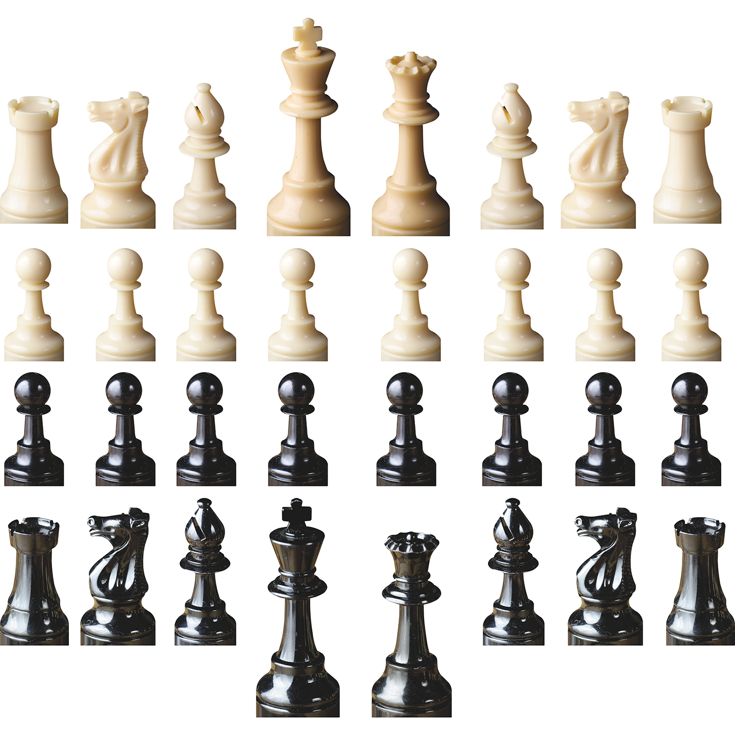 Chess 32 Piece Whole Set 1-2ft scale Cardboard Cutouts