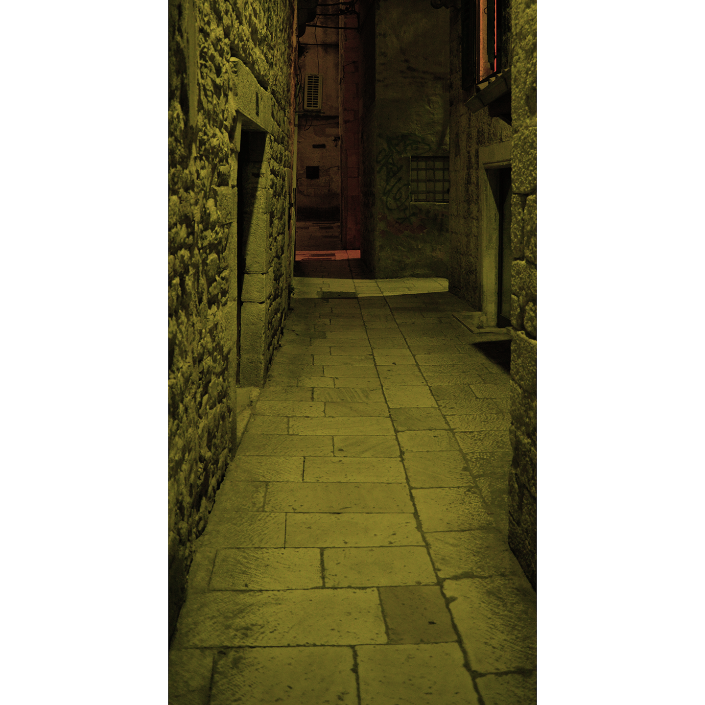 Spooky Night Historic Old World Town Croatia Backdrop Cardboard Cutout