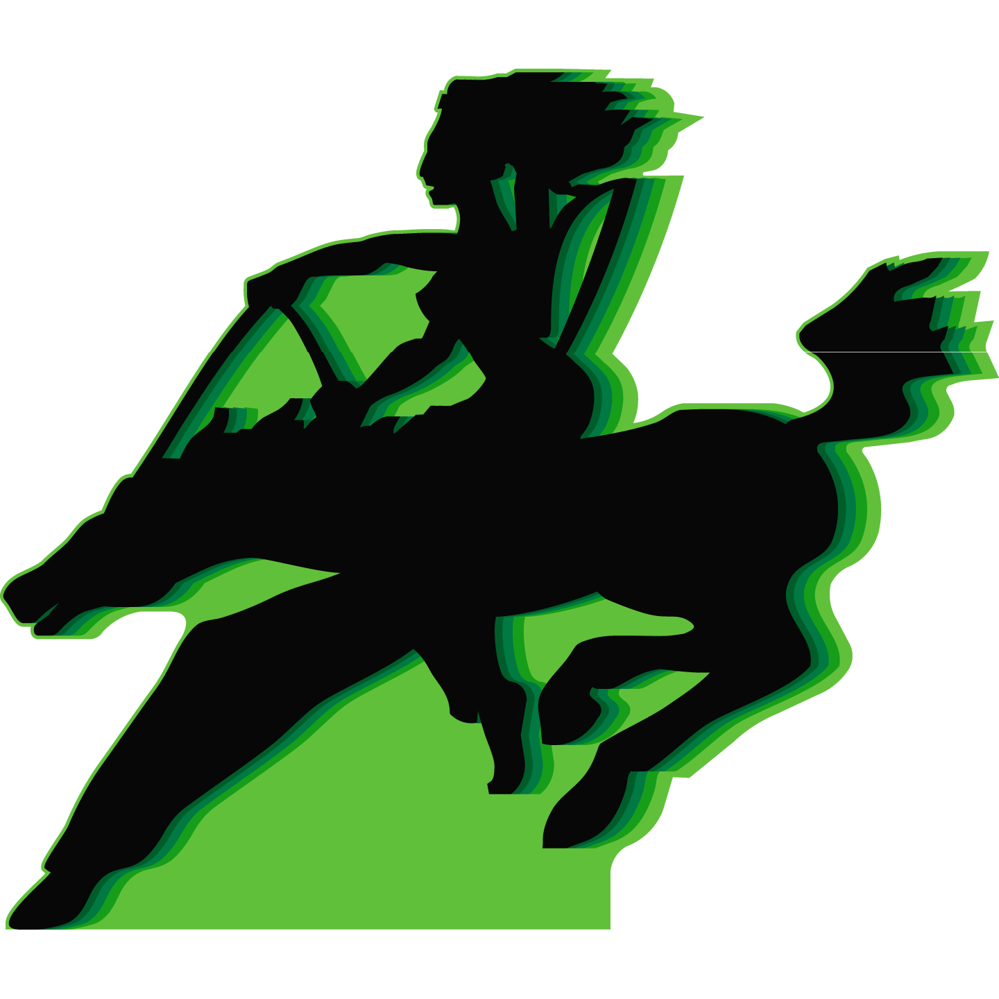 Amazon Hunter on Horse Silhouette Cardboard Cutout