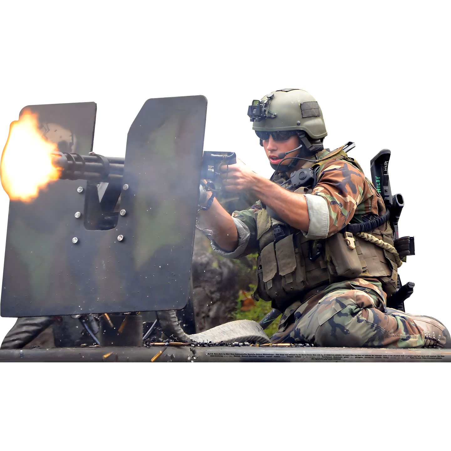 US Navy Special Operations Gun Turret Firing Cardboard Cutout