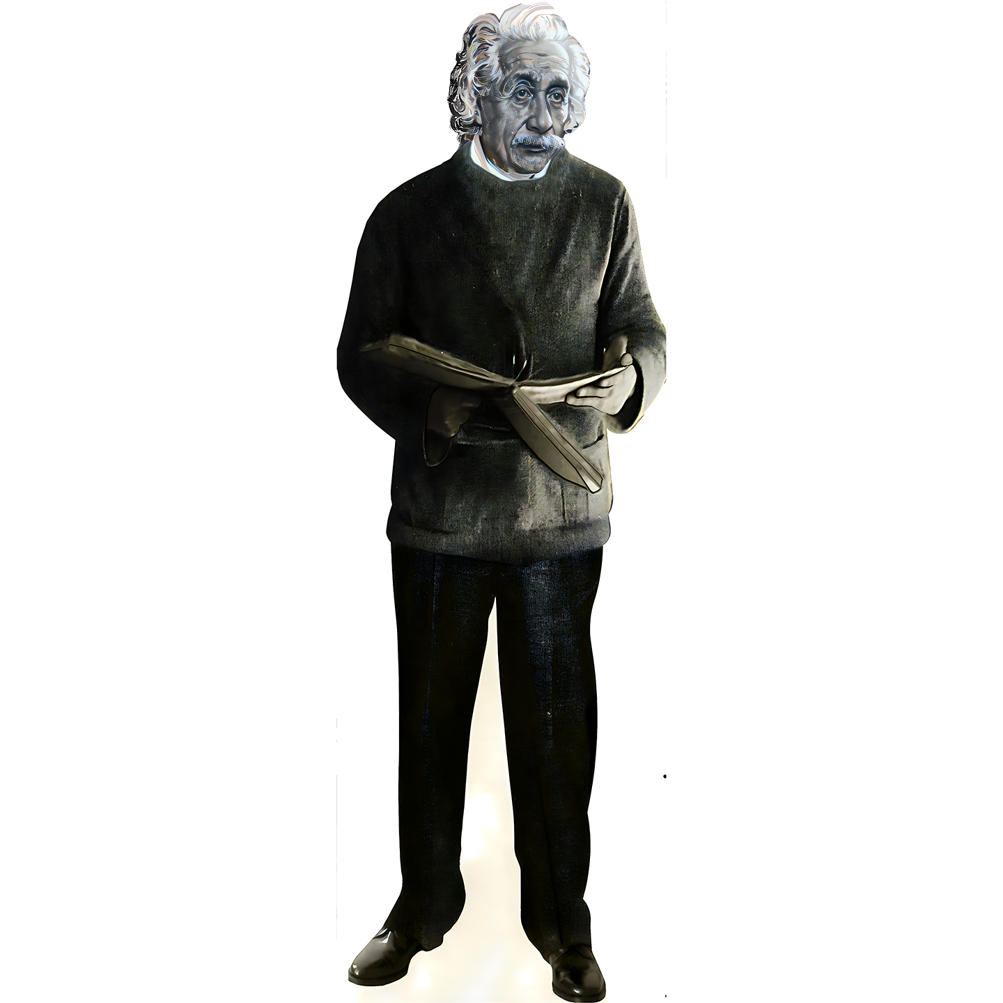 Albert Einstein Wearing Sweater Cardboard Cutout