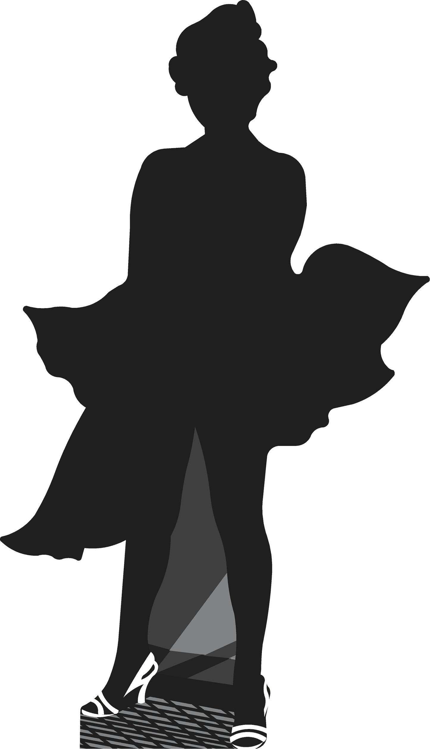 Marilyn Monroe Dress Blowing Silhouette Cardboard Cutout