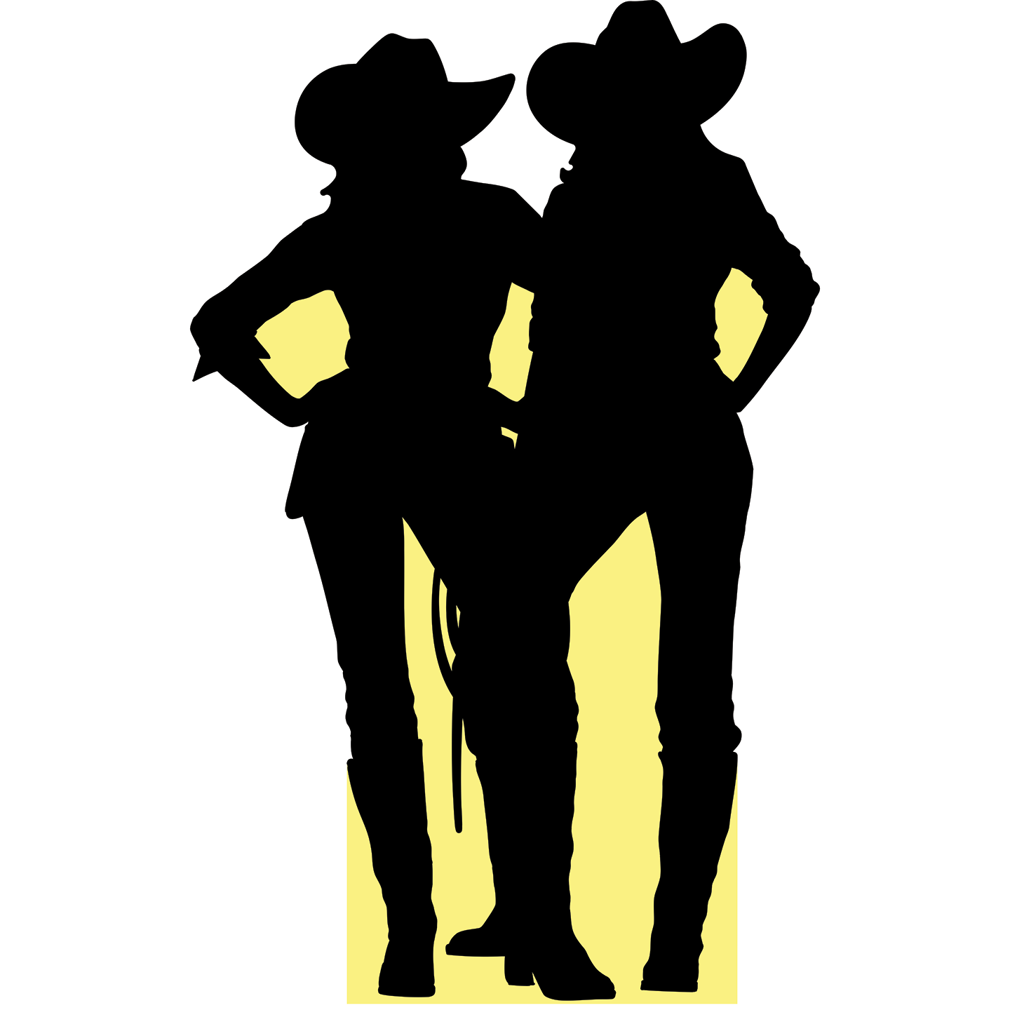 Yellowtone Western Cowgirls Silhouette Cardboard Cutout