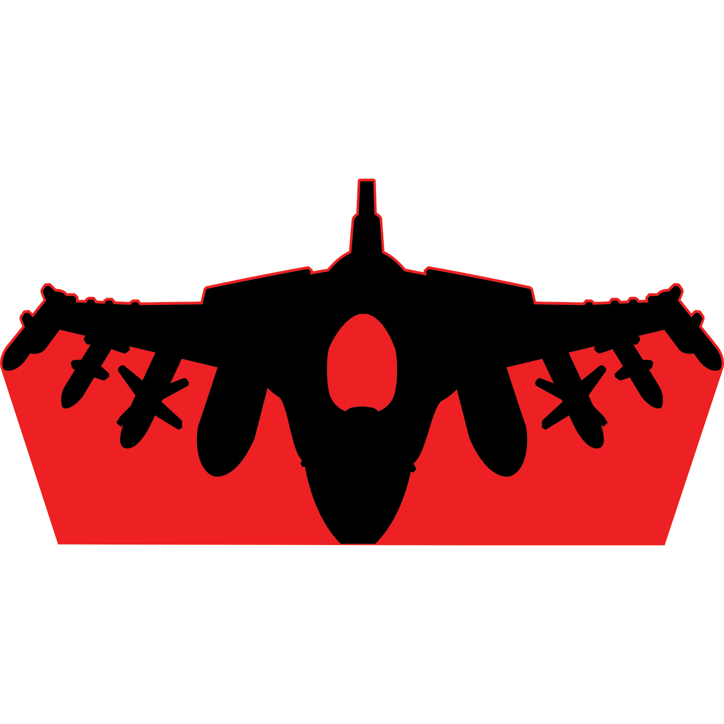 Fighter Jet Front F-22 Raptor Silhouette Cardboard Cutout