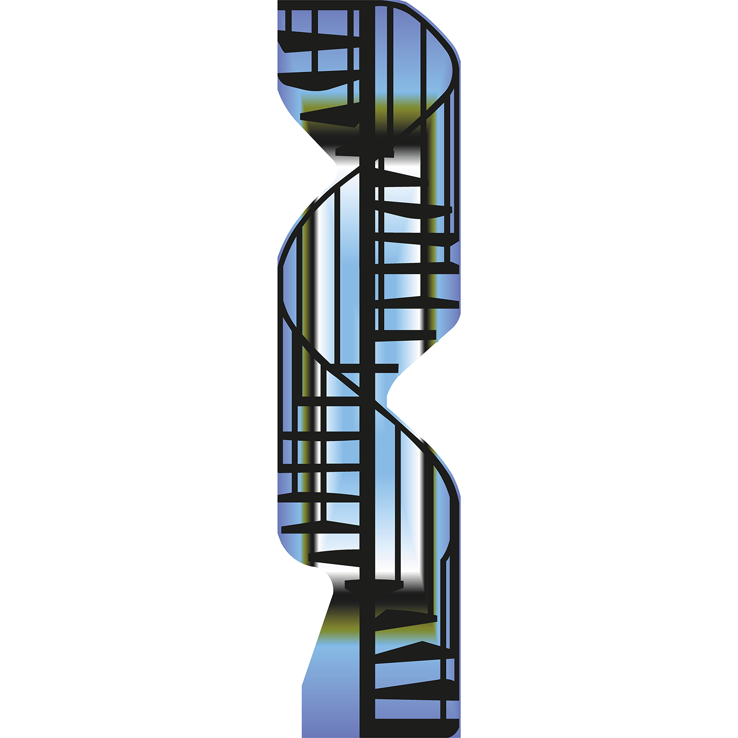 Spiral Staircase Silhouette Cardboard Cutout