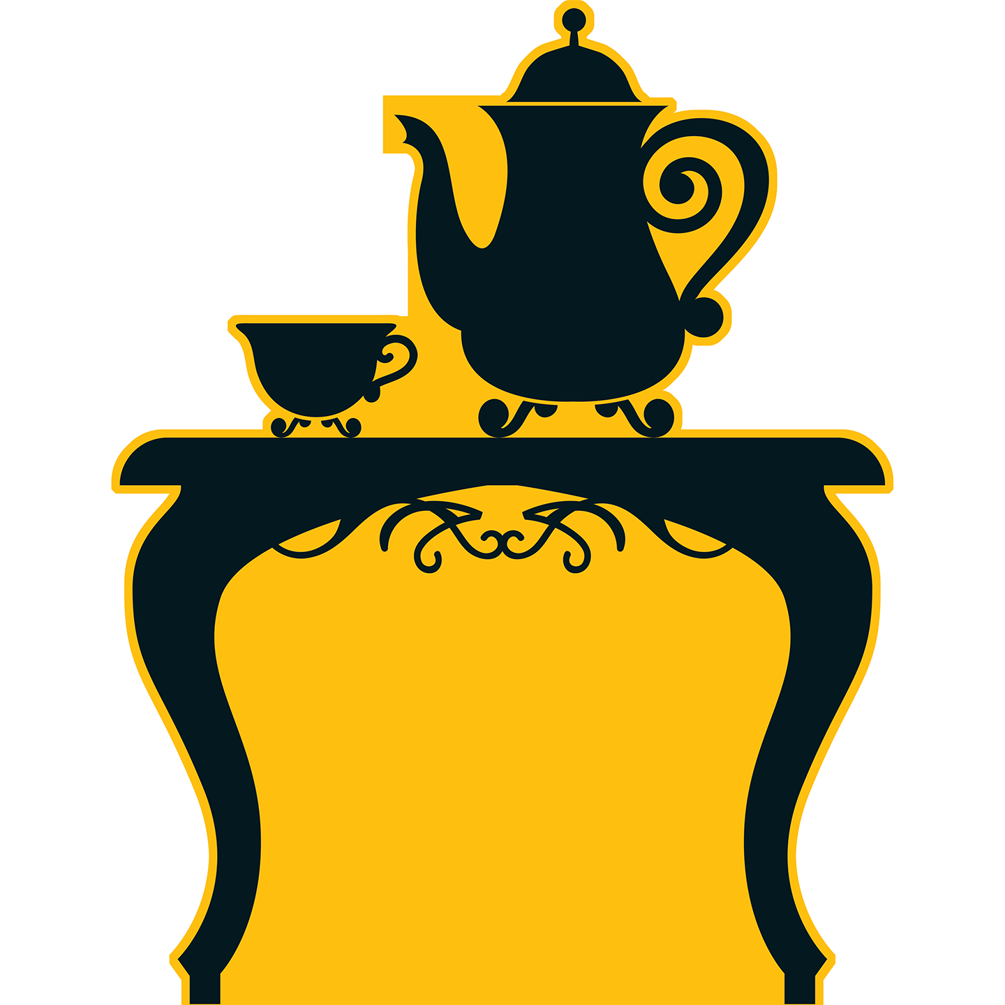 Victorian Night Stand And Tea Pot Cardboard Cutout