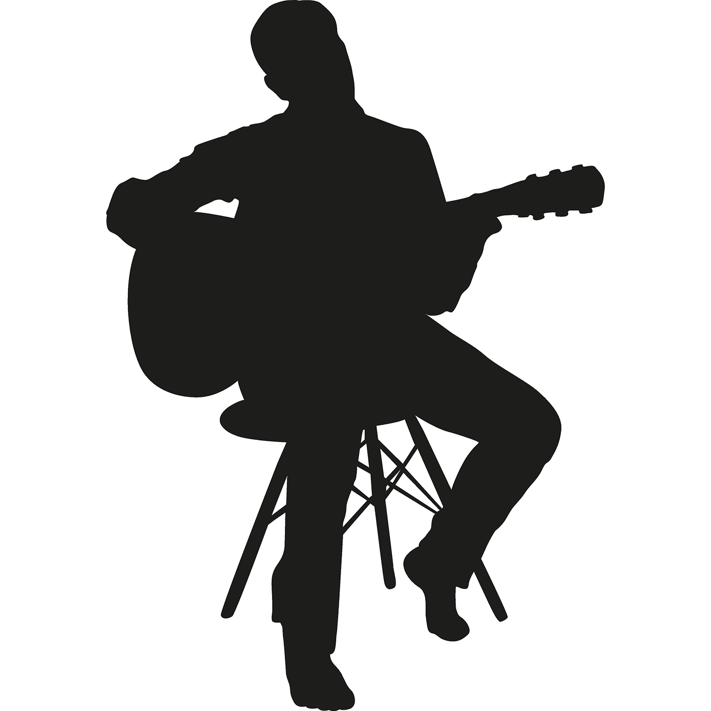 Acoustic Guitar Player Silhouette Cardboard Cutout