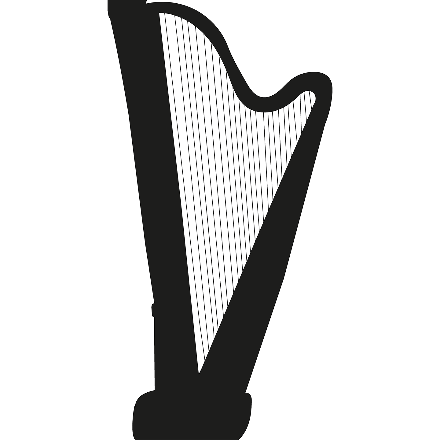 Harp Silhouette Classical Cardboard Cutout