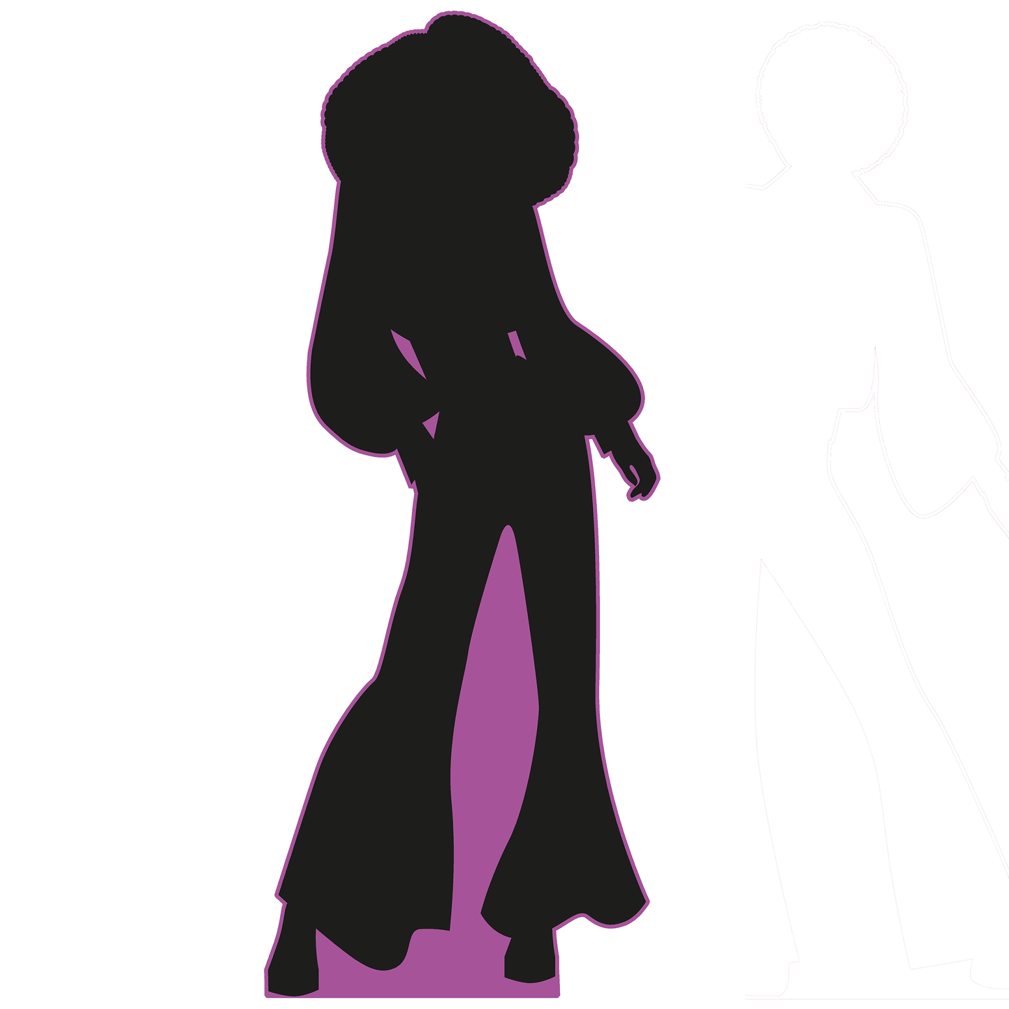 Soul Sister Party Disco Funk Afro Silhouette Cardboard Cutout