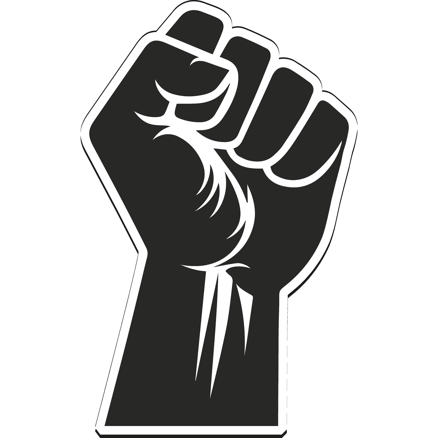 Black Power Fist Silhouette Cardboard Cutout