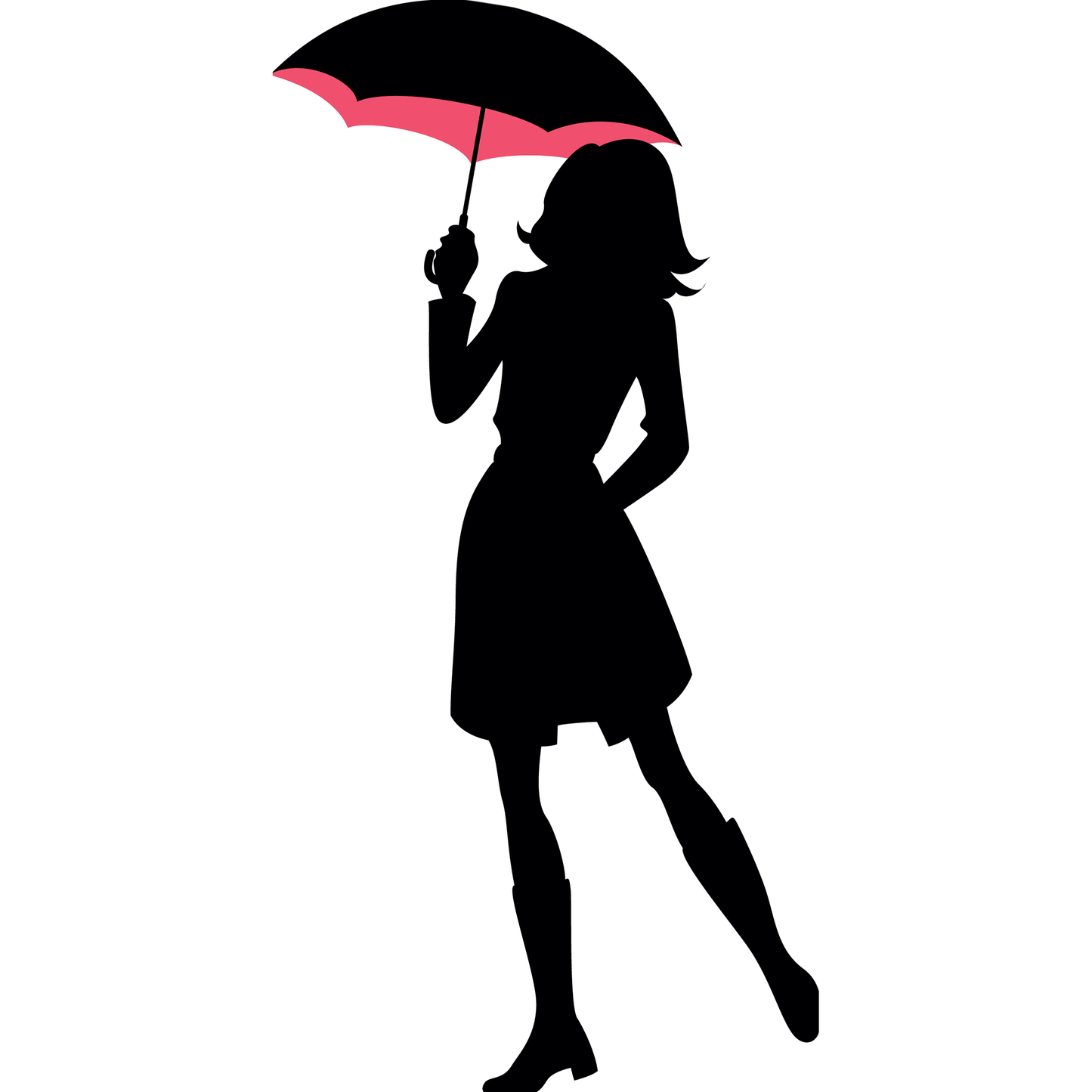 Elegant Woman with Umbrella Cardboard Cutout
