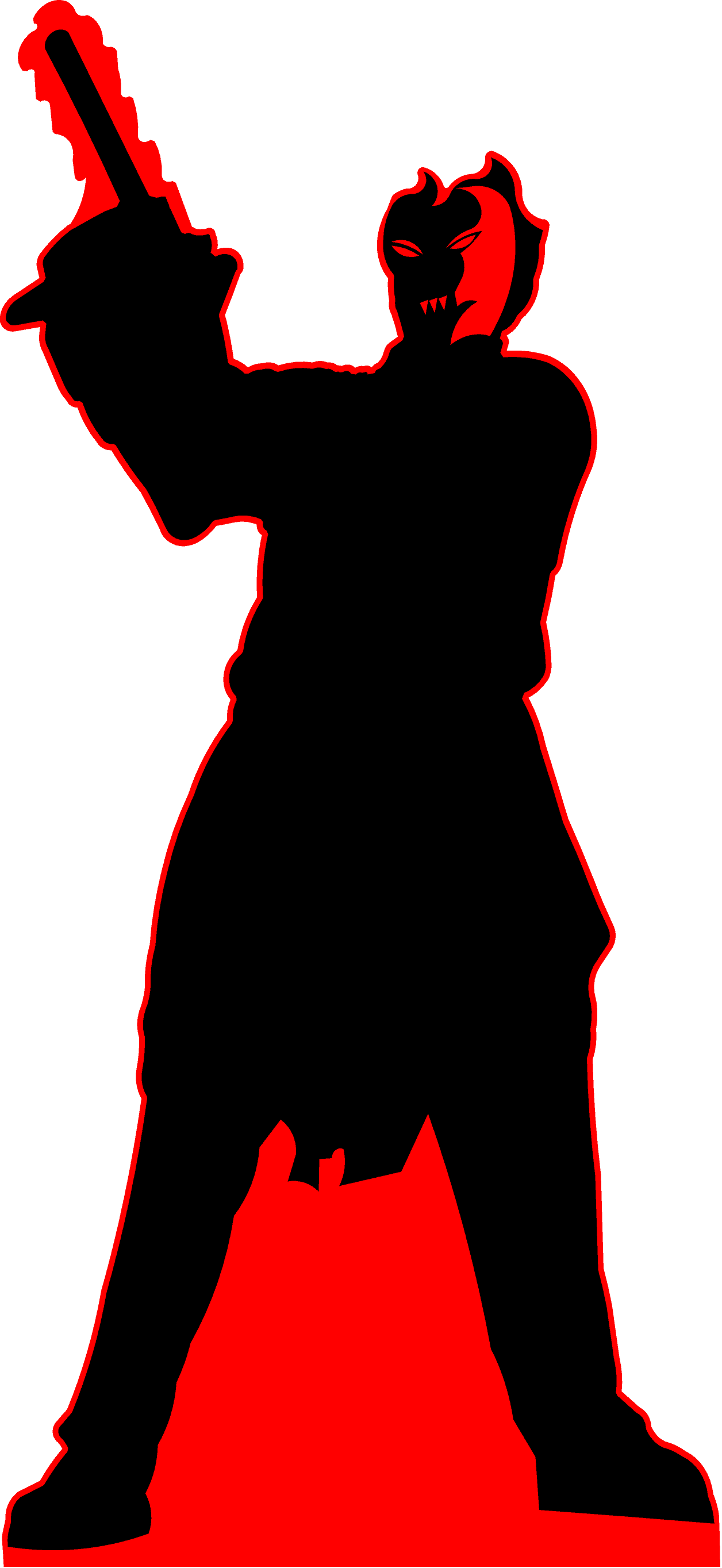 Leather Face Silhouette Cardboard Cutout