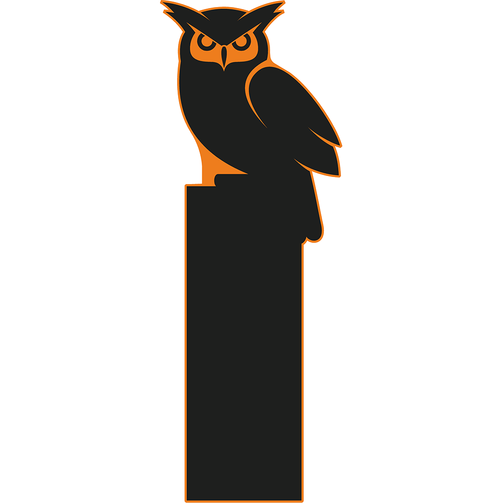 Owl Perched on Stump Silhouette Cardboard Cutout