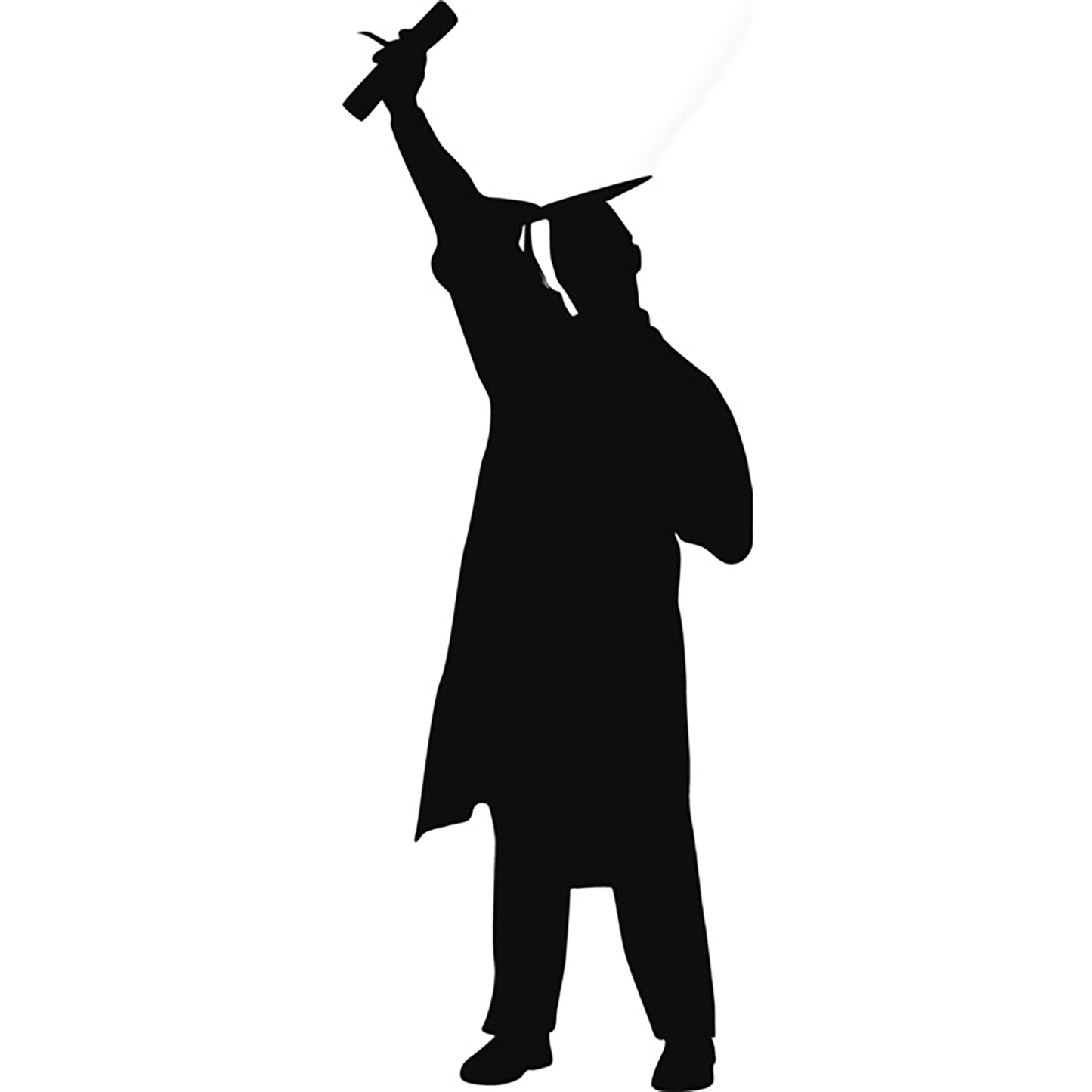 Male Graduate Diploma Silhouette Cardboard Cutout