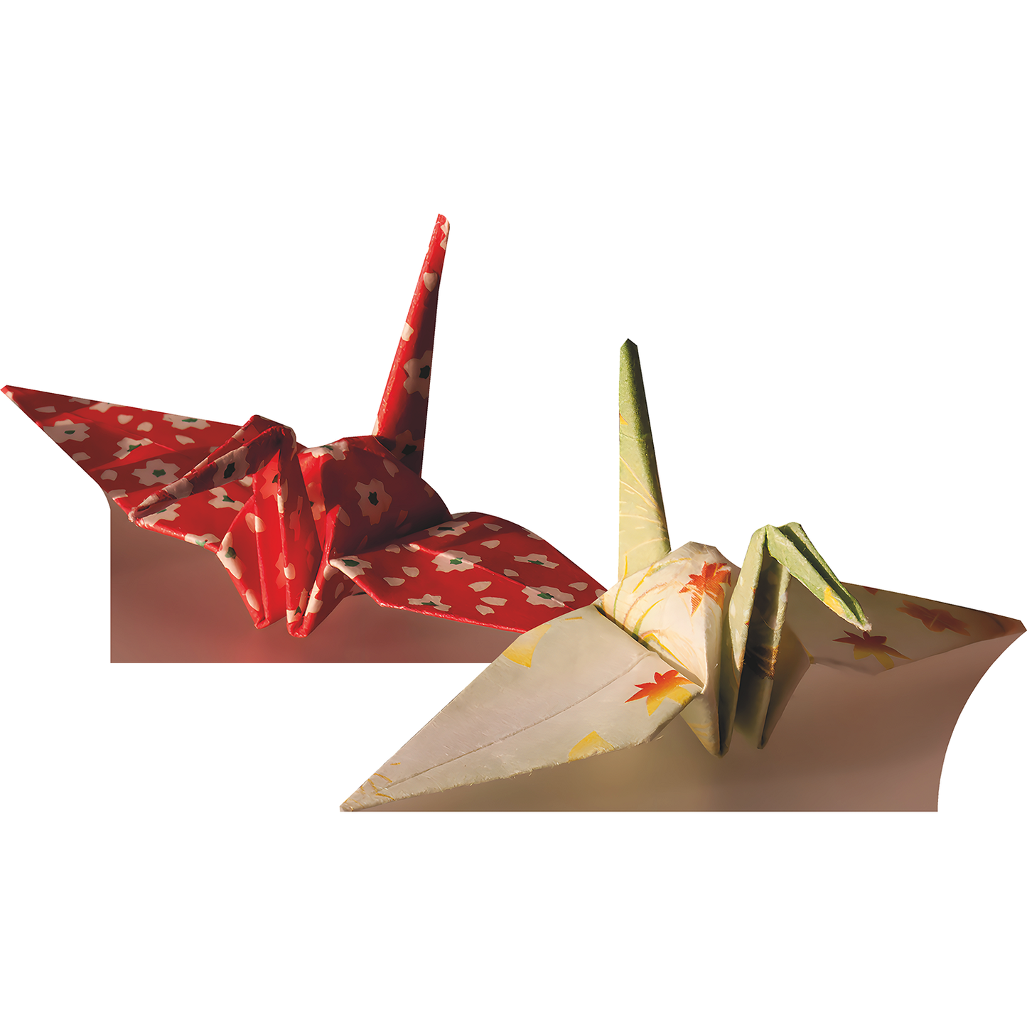 Japanese Origami Crane Folded Paper Art Cardboard Cutout