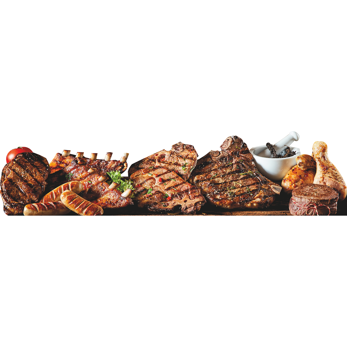 Grilled Meat Steak Ribs Pork Beef Hot Dogs Cardboard Cutout