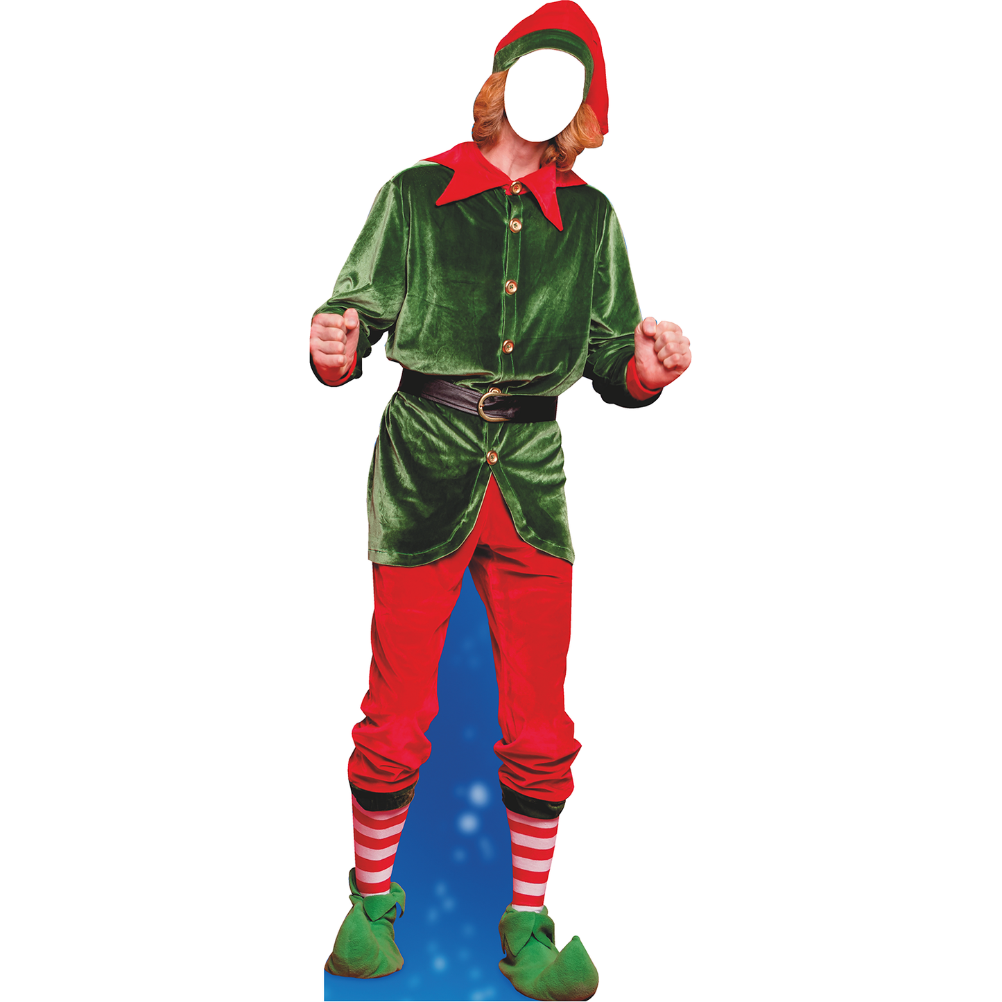 Male Christmas Xmas Holiday Elf Stand In Cardboard Cutout