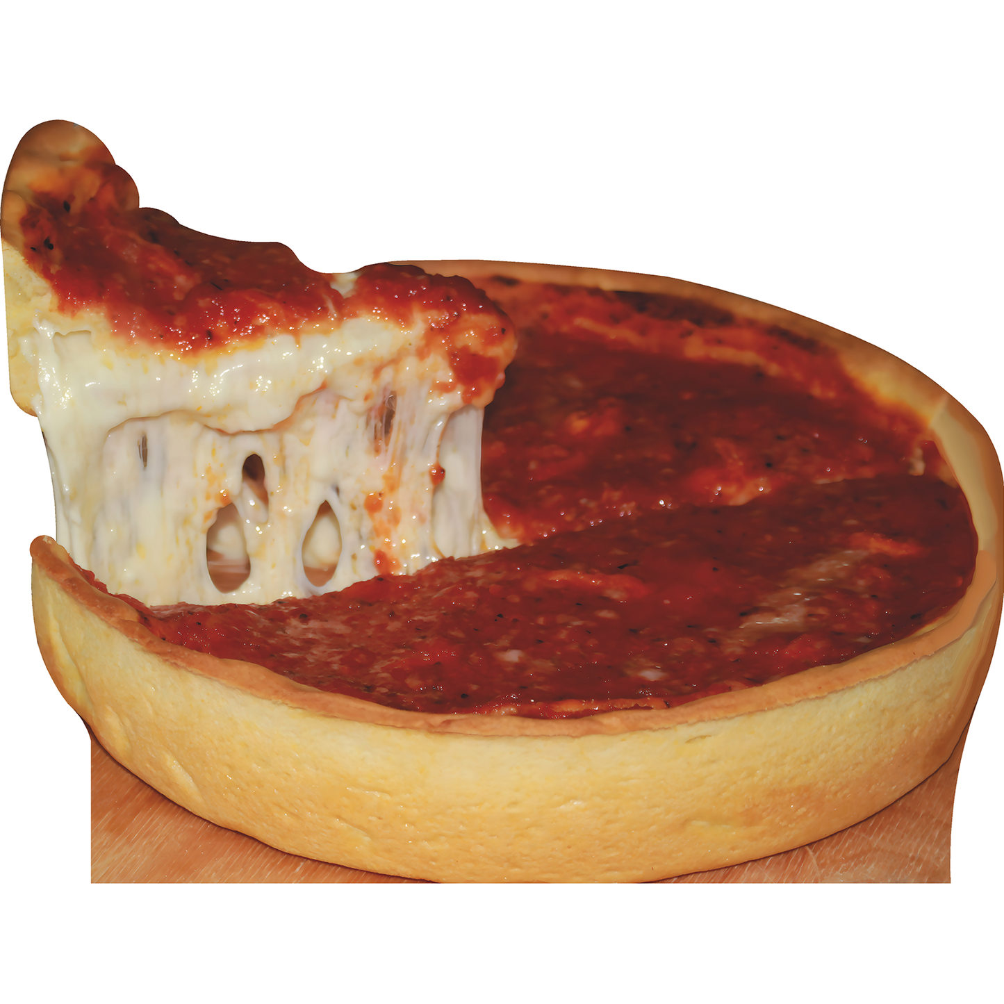 Chicago Style Stuffed Deep Dish Cheese Pull Pizza Slice Cardboard Cutout