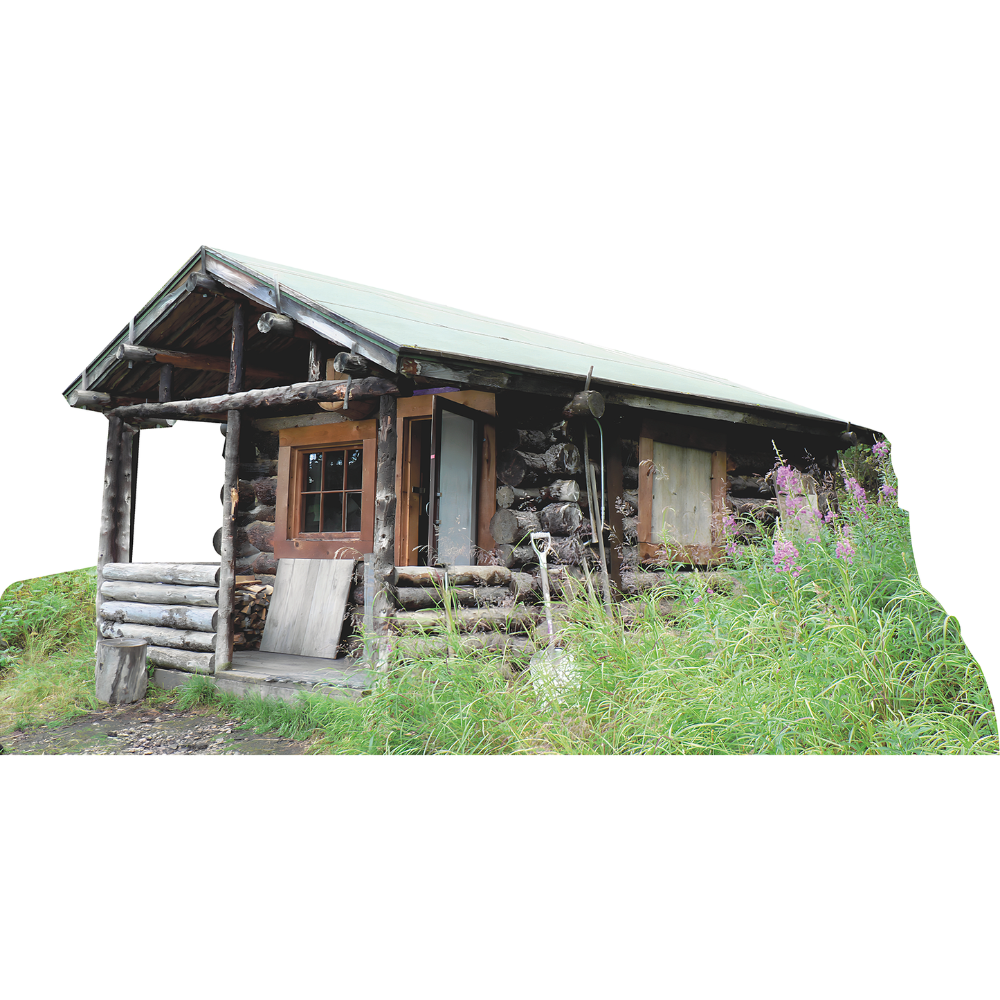 Alaskan Bush Cabin Off Grid People Frontier Woods Camp Cardboard Cutout