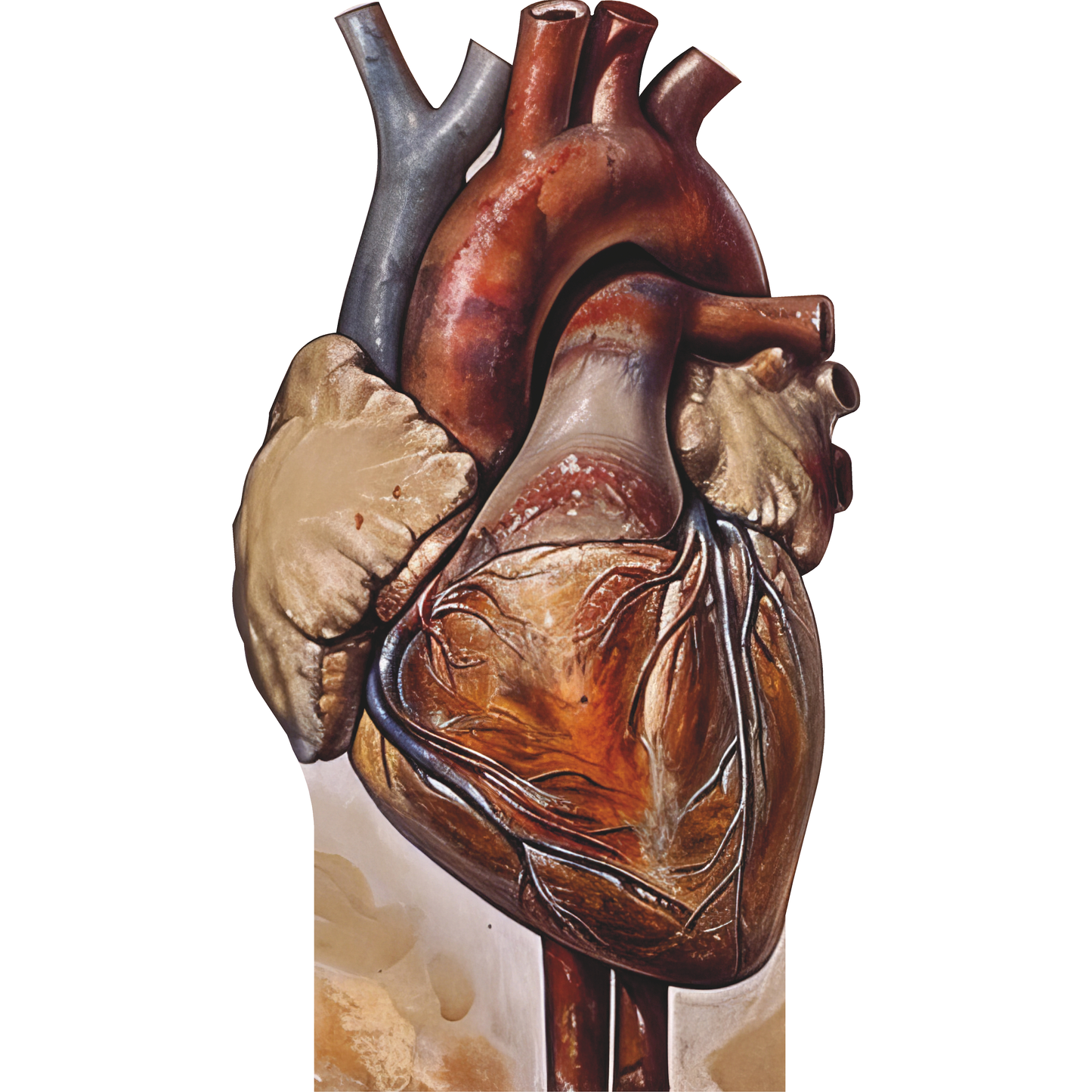 Anatomical Heart Illustration Cardiovascular System Biology Science Cardboard Cutout