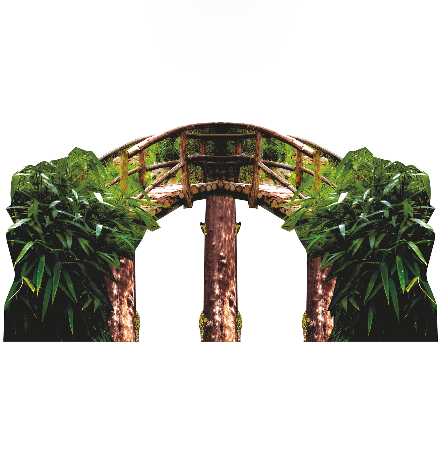 Japanese Garden Bridge Creek Water Tree Bush Cardboard Cutout