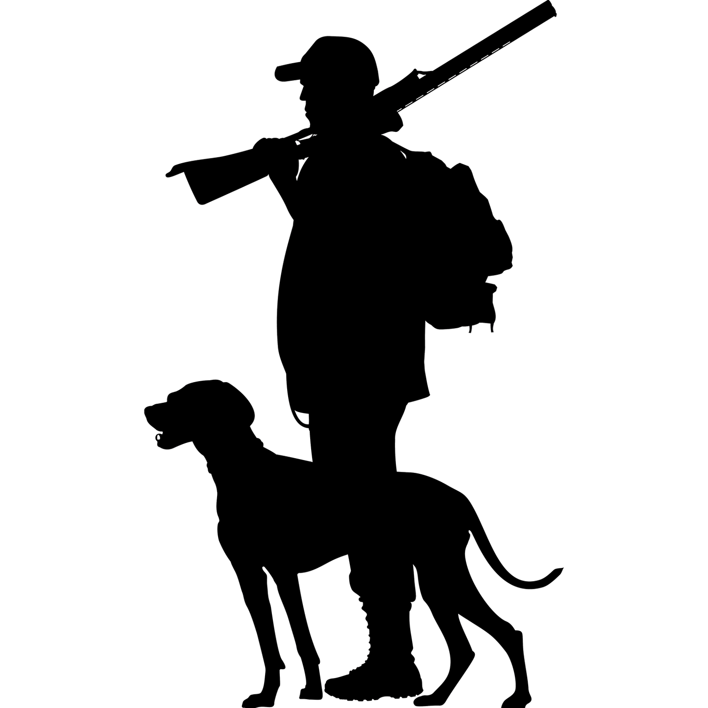 Hunting Bird Dog and Hunter With Rifle Cardboard Cutout