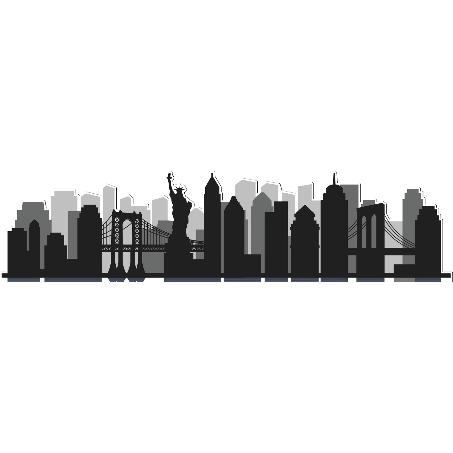 New York Skyline Silhouette Cardboard Cutout