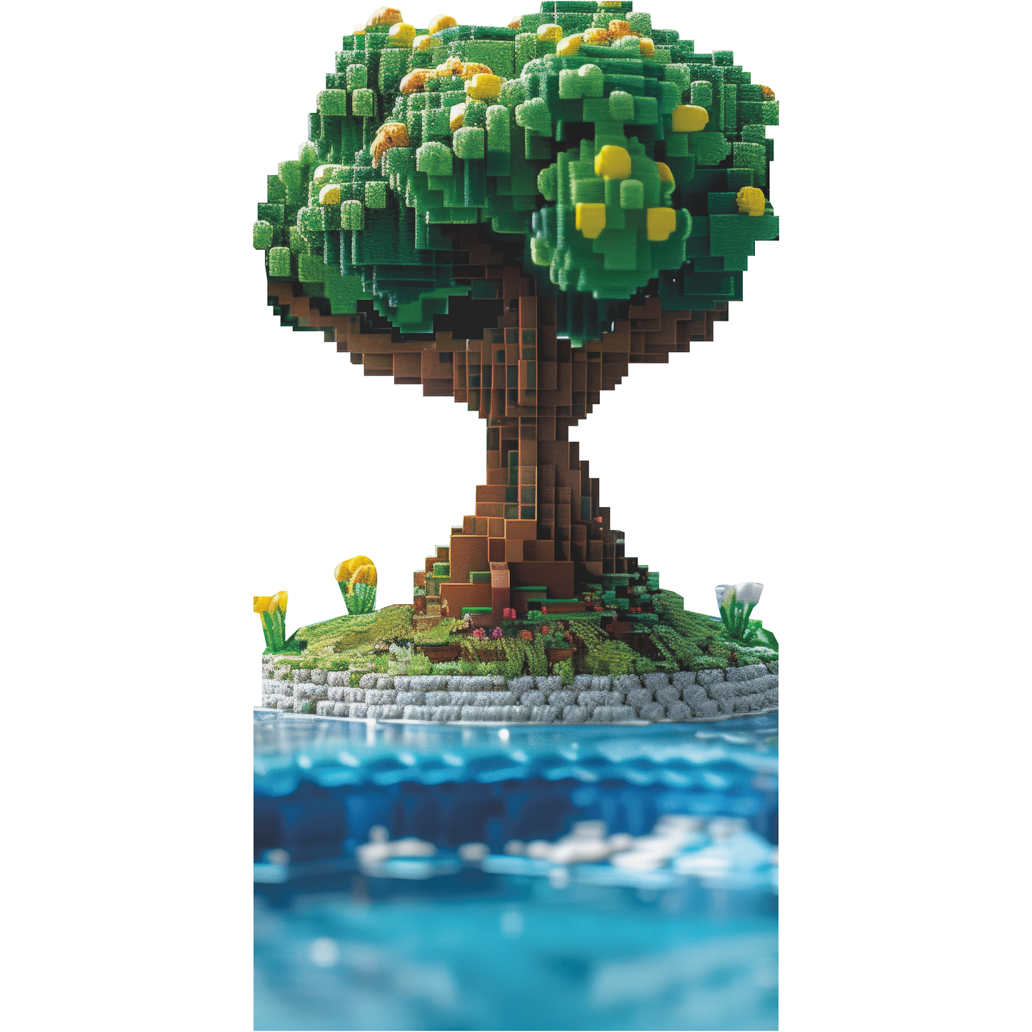 Video Game Gold Mine Pixel Crafting Tree Cardboard Cutout